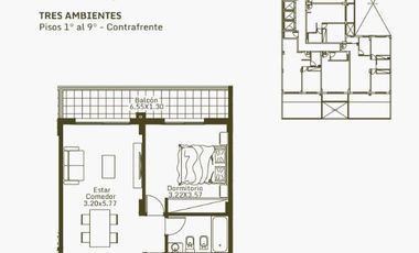 Venta, Departamento, Monoambiente, Balcón, Caseros