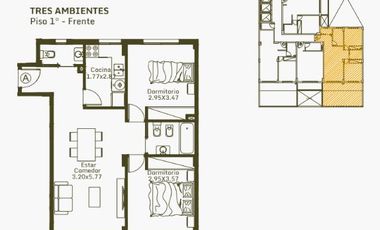 Venta, Departamento, Monoambiente, Balcón, Caseros