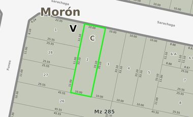 Terreno en venta - 331mts2 - Castelar Norte