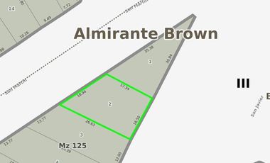 Terreno en venta - 363mts2 - Almirante Brown