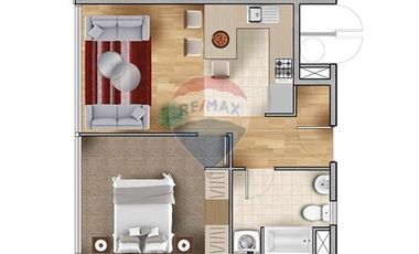 DEPARTAMENTO 1 DORMITORIO / 1 BAÑO - 40 M²