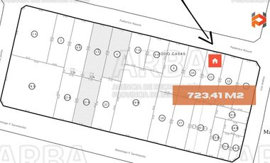 Terreno de 734m2 en CASTELAR NORTE (sobre Larralde en su parte angosta)