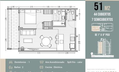 Venta - Departamento en pozo  - 2 Ambiente c/balcón - Villa Santa Rita