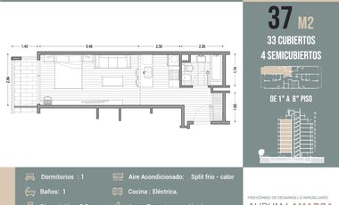 Venta - Departamento en pozo  - 2 Ambiente c/balcón - Villa Santa Rita