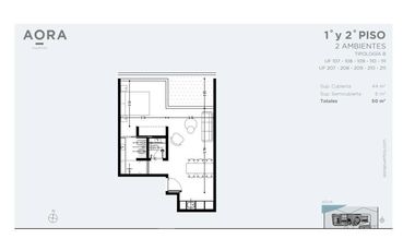 Departamento 2 Amb en Venta  -  Complejo Aora - Puertos del Lago - Escobar