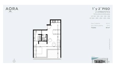 Departamento 2 Amb en Venta  -  Complejo Aora - Puertos del Lago - Escobar
