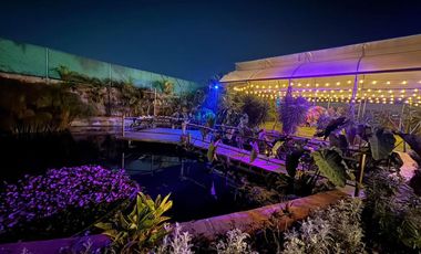 Jardines para eventos, casa, alberca, lago, vivero