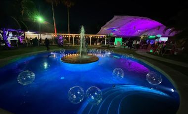 Jardines para eventos, casa, alberca, lago, vivero