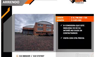 ARRIENDO BODEGA 1.223 M2  PARQUE IND. SIBERIA