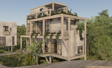 CASA DE TRES PISOS A ORILLAS DEL MAR EN ZONA HOTELERA,TULUM. PREVENTA.