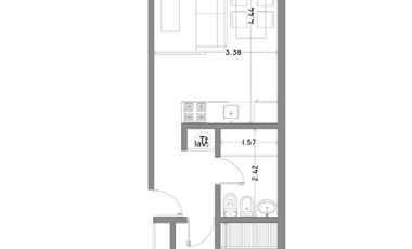 Departamento en venta de pozo - 1 dormitorio 1 baño - La Plata