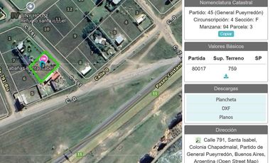 Terreno en venta - 759Mts2 - Chapadmalal