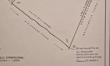 Isla a la venta frente Villa Constitución