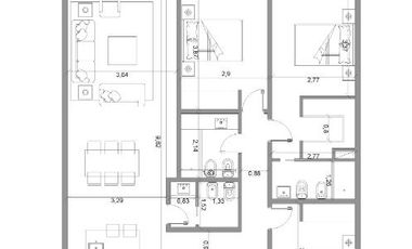 Departamento de pozo en venta - 1 Dormitorios 1 Baños - 41 Mts2 - SYRIAN - La Plata