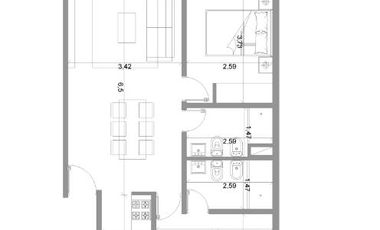 Departamento de pozo en venta - 1 Dormitorios 1 Baños - 41 Mts2 - SYRIAN - La Plata