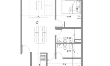 Departamento de pozo en venta - 1 Dormitorios 1 Baños - 41 Mts2 - SYRIAN - La Plata