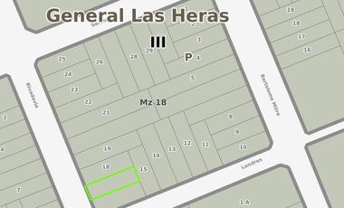 Terreno venta - 10x31,34mts -313mts2 totales - Villars - Gral. Las Heras