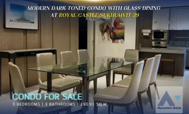 Modern dark-toned condo with glass dining at Royal Castle (AA44283)