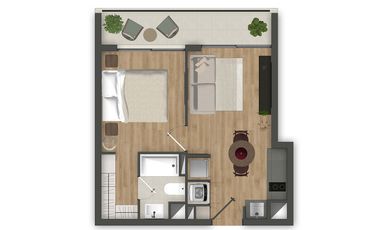 DEPTO NUEVO 1D1B CON TERRAZA EN PROYECTO NUEVO CERRILLOS