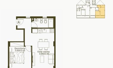 Venta, Departamento, 2 Ambientes, Balcón, Caseros