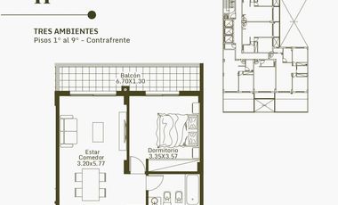 Departamento de dos ambientes en venta- Caseros