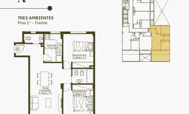 Departamento de dos ambientes en venta- Caseros