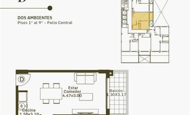 Departamento de dos ambientes en venta- Caseros