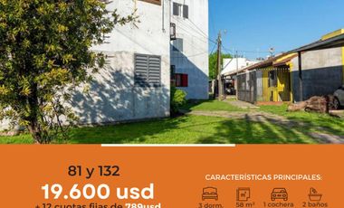 Departamento en venta - 3 Dormitorios 1 Baño 1 Cochera- 58mts2 - Villa Elvira [FINANCIADO]