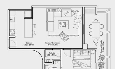 DEPARTAMENTO - VENTA - PALERMO HOLLYWOOD - 2 AMBIENTES - C/FRENTE - TERRAZA - AMENITIES - POZO