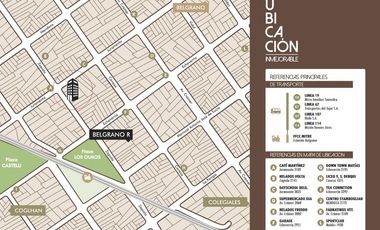 DEPARTAMENTO DE POZO 2 AMB - 47m2 BELGRANO-R