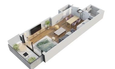 Monoambiente con Patio en Belgrano Próximo a Estrenar