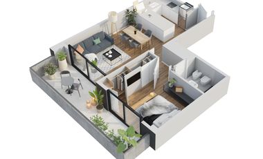 Monoambiente con Patio en Belgrano Próximo a Estrenar