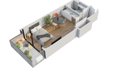 Monoambiente con Patio en Belgrano Próximo a Estrenar