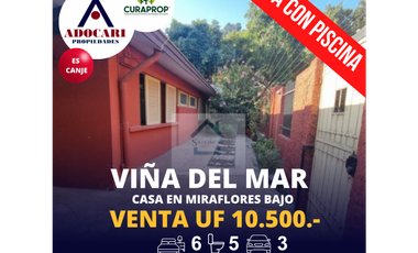 VIÑA DEL MAR - MIRAFLORES BAJO - CASA EN VENTA - 6D 5B 3E