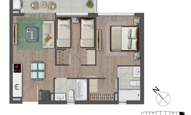 DEPTOS NUEVOS 1D1B CON TERRAZA Y ESPACIOS FUNCIONALES