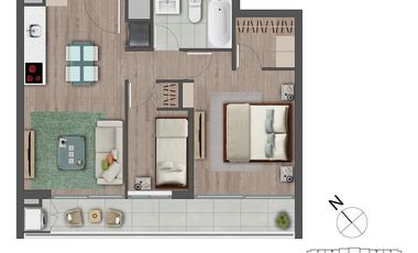 DEPTOS NUEVOS 1D1B CON TERRAZA Y ESPACIOS FUNCIONALES