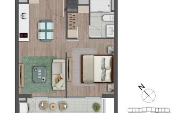 DEPTOS NUEVOS 1D1B CON TERRAZA Y ESPACIOS FUNCIONALES