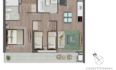 DEPTOS NUEVOS 1D1B CON TERRAZA Y ESPACIOS FUNCIONALES