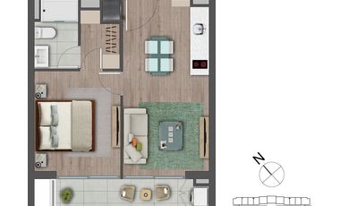 DEPTOS NUEVOS 1D1B CON TERRAZA Y ESPACIOS FUNCIONALES