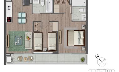 DEPTO NUEVO DE 2 DORMITORIOS IDEALES PARA VIVIR O INVERTIR