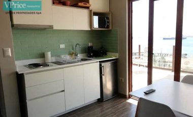 ARRIENDA ACOGEDOR DEPTO. 1 DORM. CON TERRAZA Y VISTA A LA BAHÍA DE CALDERA