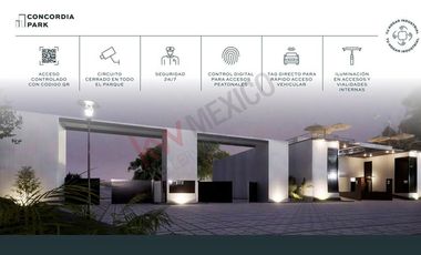 Terreno en preventa de 573.46 m² dentro del Parque Industrial Concordia Park a solo 900 metros dela Carr. 57 (SLP-Qro) Querétaro, Qro.