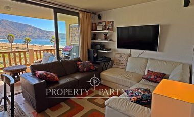 Departamento y piscina temperada frente al mar en Papudo