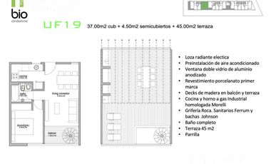 VENTA de Departamento 2 AMBIENTES, Moreno, con balcón, terraza privada, parrilla y cochera