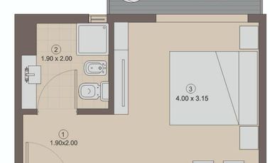Departamento Monoambiente -VENTA- Amoblado- La Boca