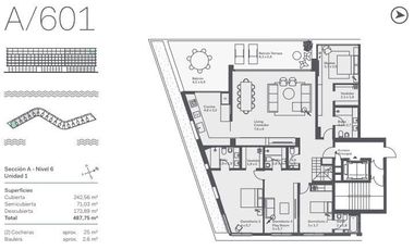 Departamento en venta de 5 ambientes a la laguna central en Nordelta