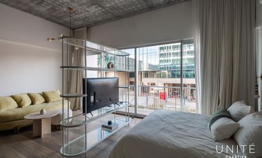 Excelente Loft amoblado con cochera en alquiler tradicional. Distrito Quartier, Retiro.