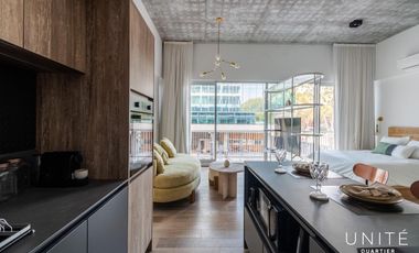 Excelente Loft amoblado con cochera en alquiler tradicional. Distrito Quartier, Retiro.