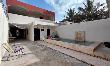 Casa amueblada y equipada con alberca en telchac puerto a 600m de la playa