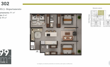 Departamento en Condesa con Terraza